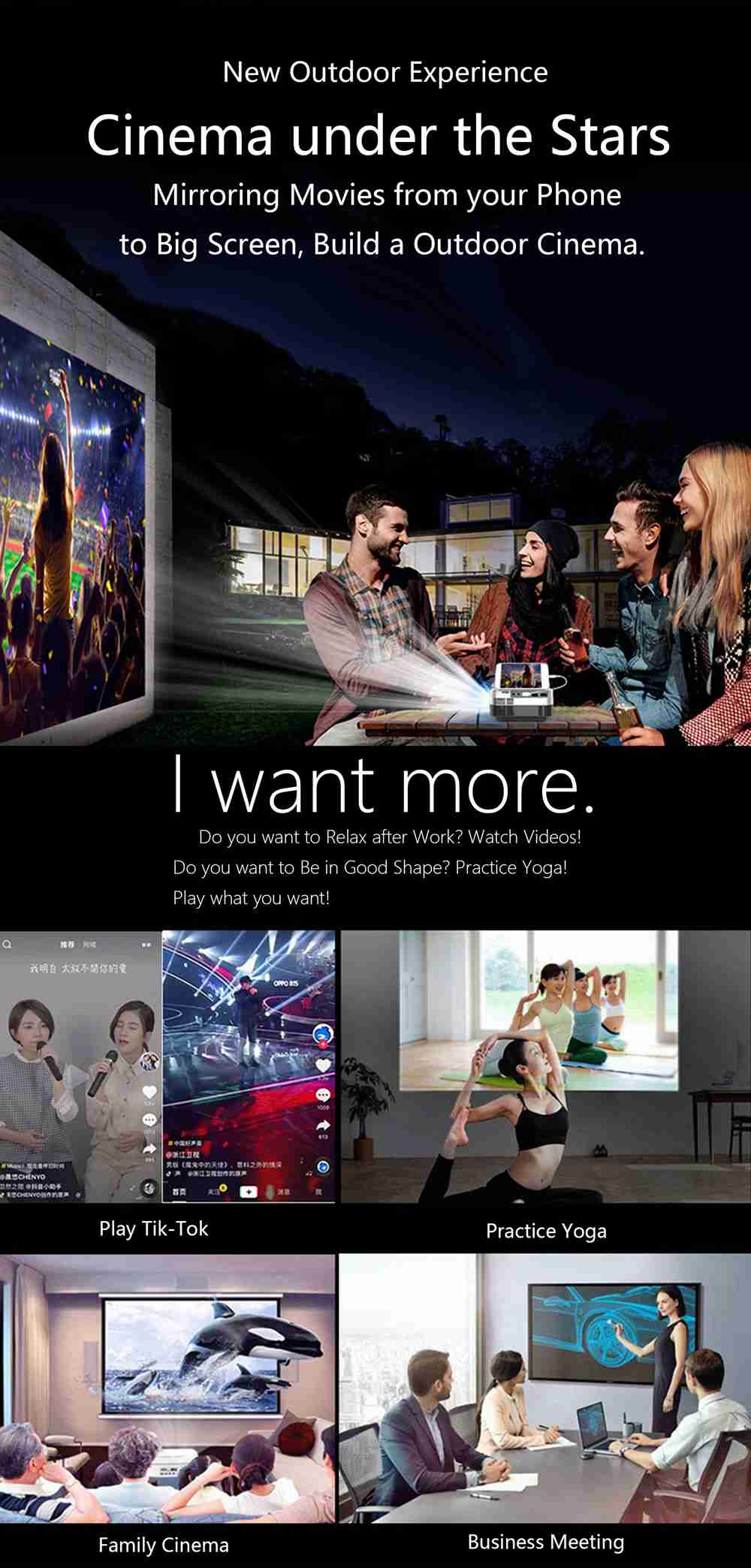 WeCast L9 VGA & HDMI Dual Display Screen Projector Fully Compatible with Android/iOS/Type - C Devices USB Mirroring Sound and Image to TV