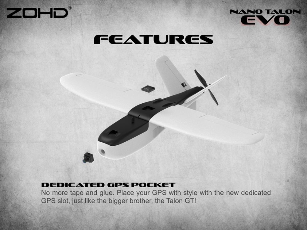 ZOHD Nano Talon EVO 860mm Wingspan AIO V-Tail EPP Molded FPV Fixed Wing RC Airplane PNP With Power System - W/O FPV System