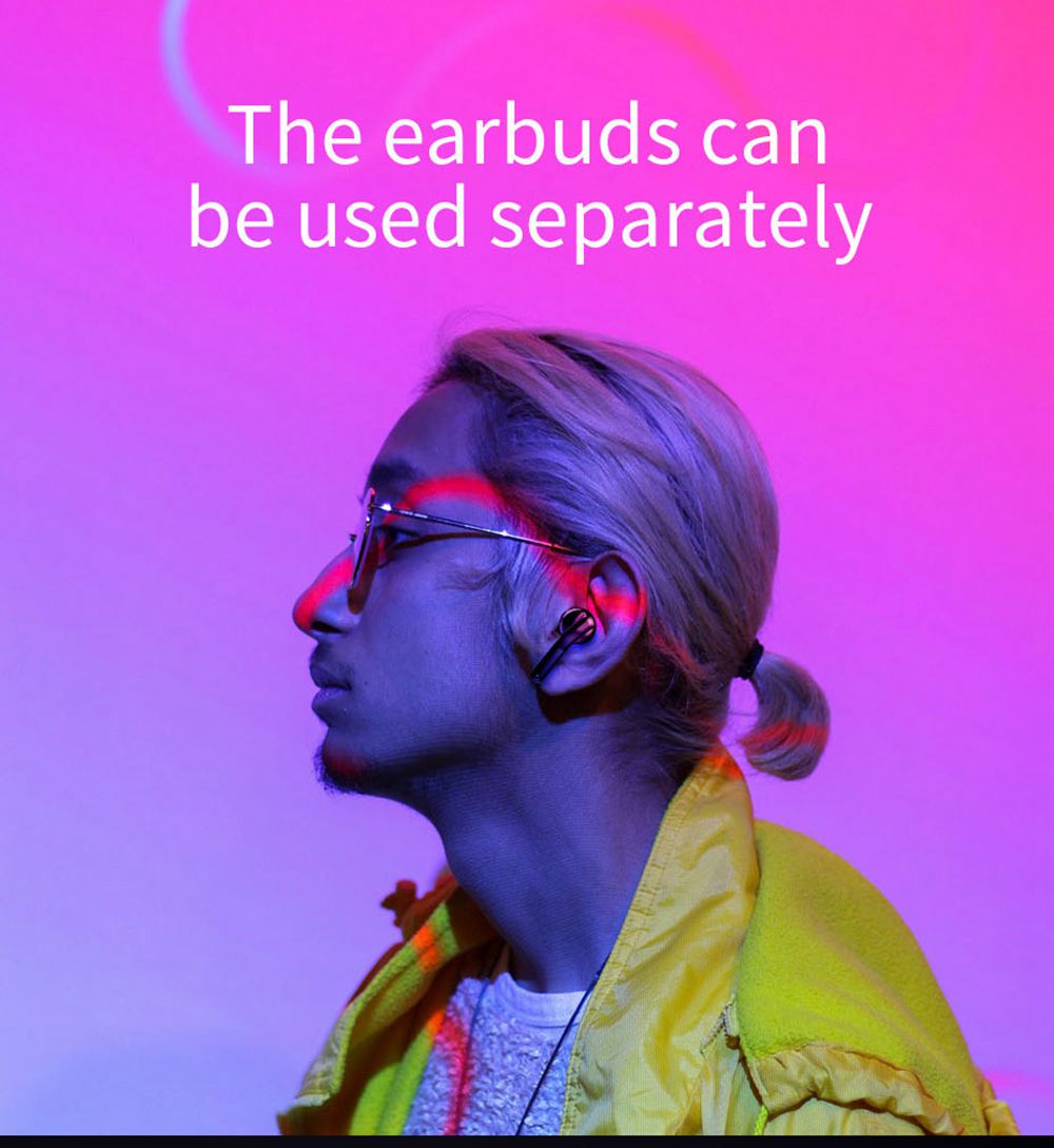 MIFA X3 Bluetooth 5.0 TWS Earbuds Binaural Call 3D Stereo Sound 450mAh Charging Box Touch control with Micro  - White