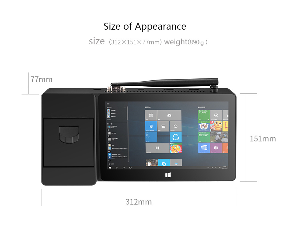 PiPO X3 8.9 Inch Dual OS Tablet PC Windows 10  Android 5.1 Z8350 2GB/32GB WiFi Bluetooth LAN USB3.0