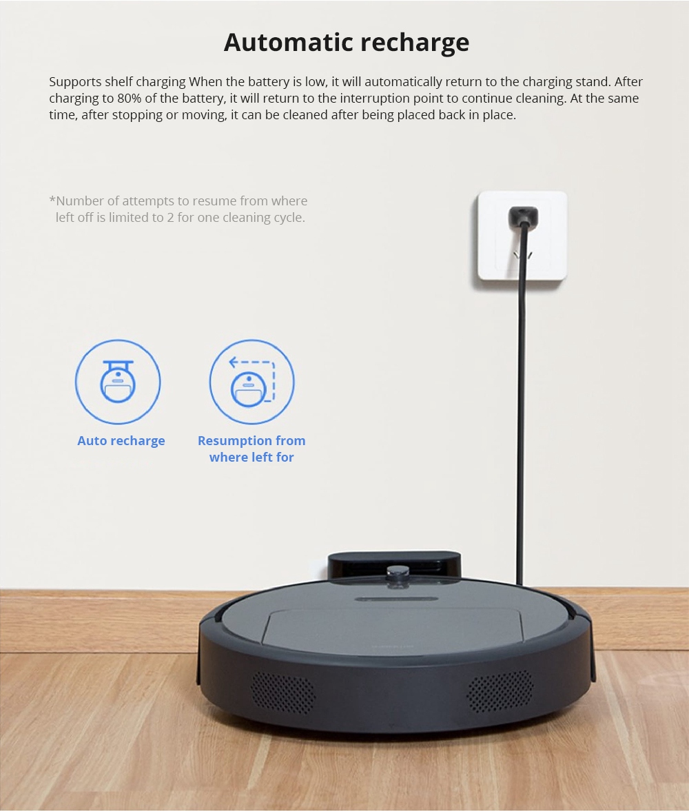 [HK Stock][International Version]Xiaomi Roborock Xiaowa E35 Vacuum Cleaner 2000Pa Suction 5200mAh Battery 2 In 1 Sweeping & Mopping - Black