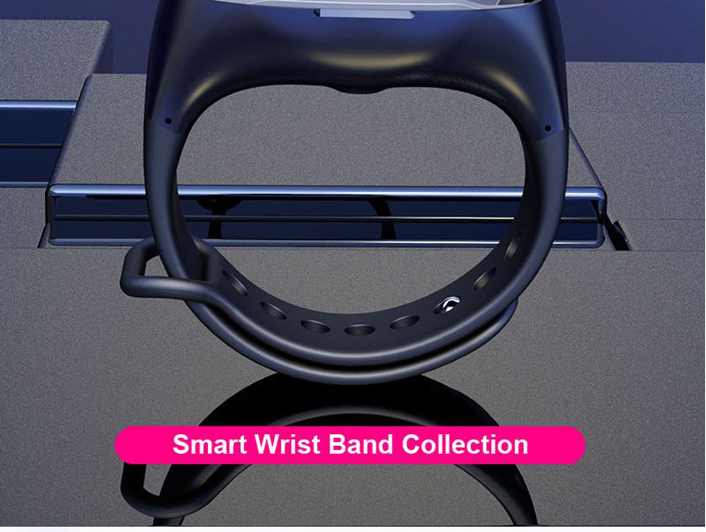 HM50 Bluetooth 5.0 TWS Earphone Hifi Sound Built-in Mic Wristband Case - Black