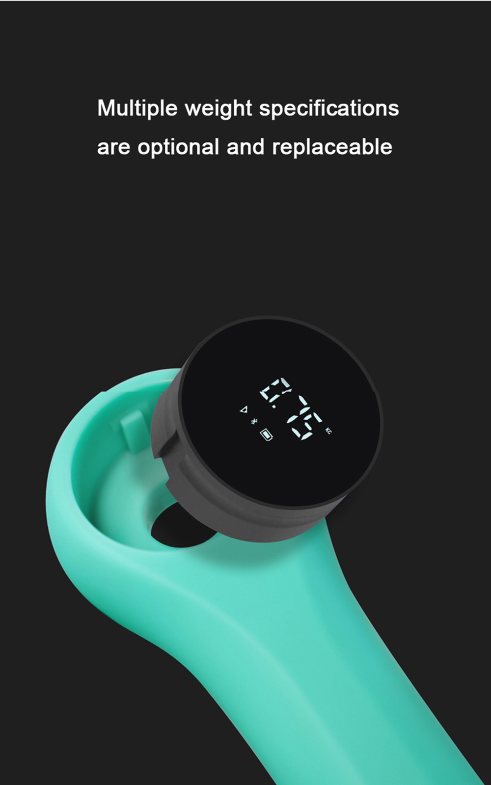 2pcs Move It Beat Smart Dumbbell 0.5KG Portable Mini USB Charging Fitness Equipment From Xiaomi Youpin - Cyan