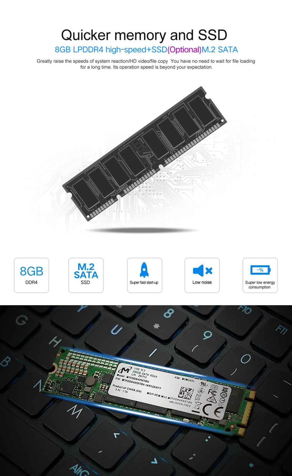 Cenava P151 Laptop Intel Celeron J3455 Quad Core 15.6" 1920*1080 Windows 10 8GB RAM 256GB SSD - Silver