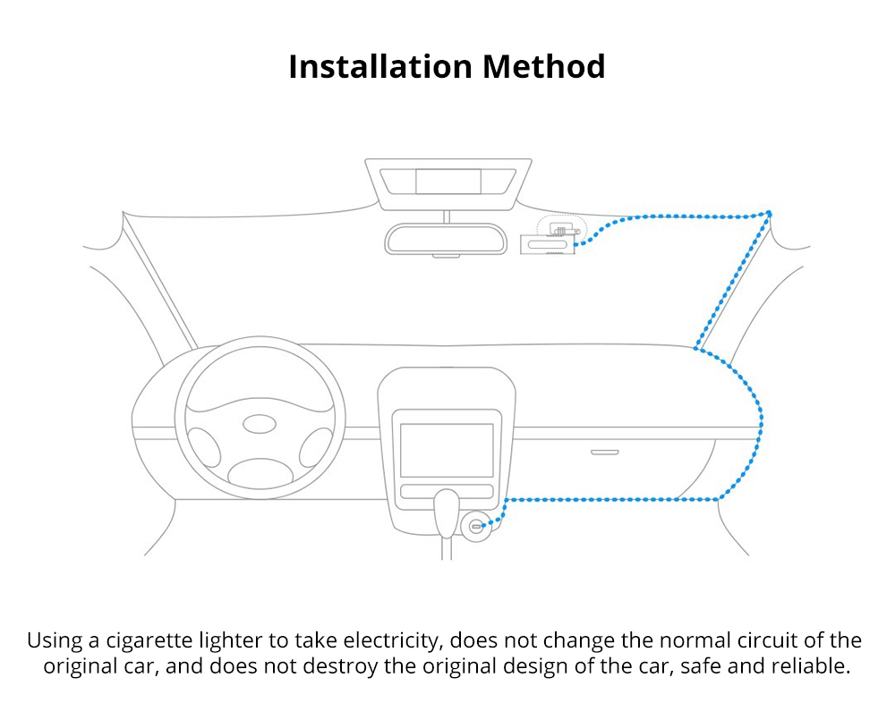 Xiaomi 70 Mai Smart Recorder 1S 1080P Car DVR Intelligent Voice Control Single Lens - Black