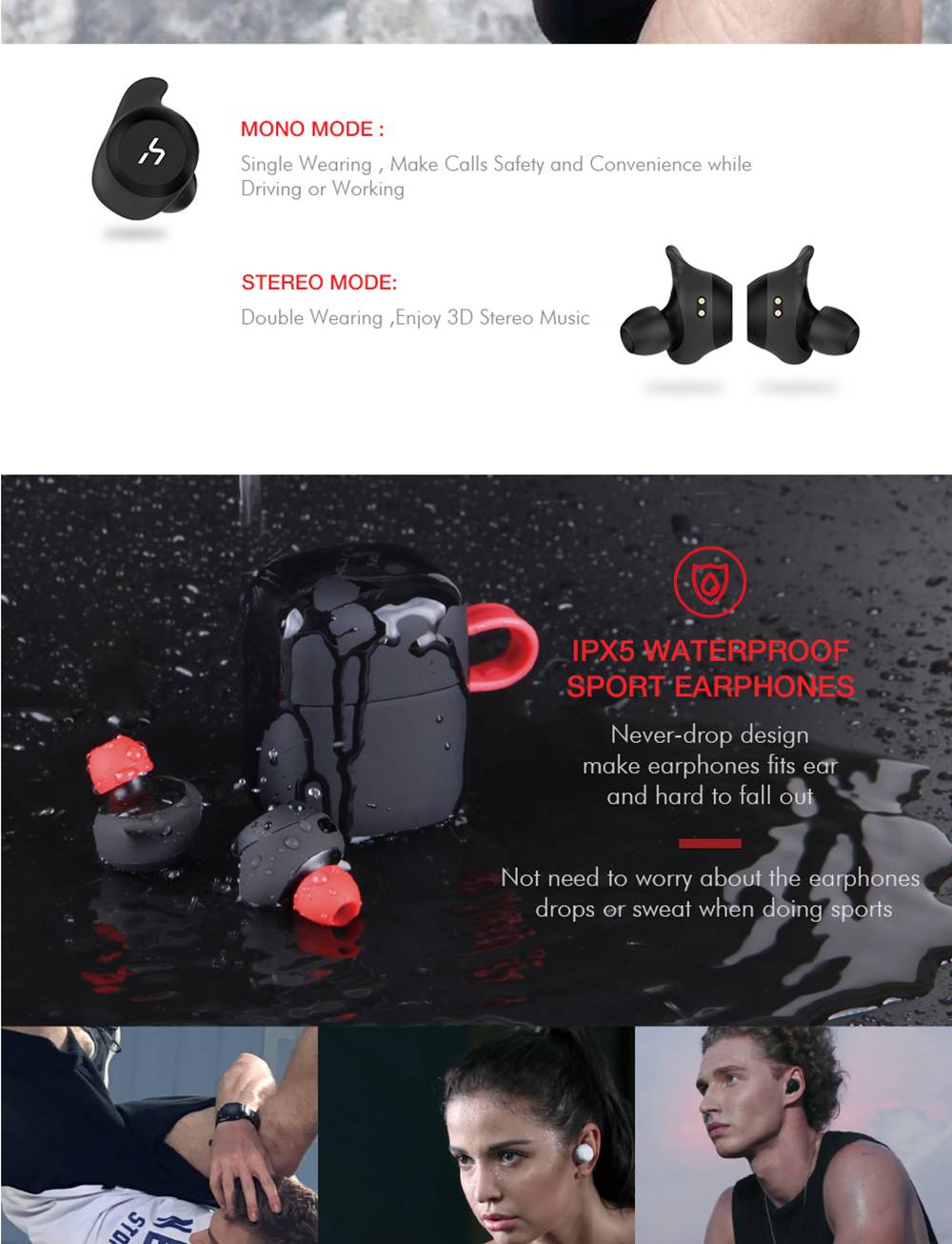 Havit G1 Bluetooth 5.0 TWS Earphone Fingerprint Touch 720mAh Charging Box Siri Google Assistant 18 hours Playtime Mono/Stereo Mode