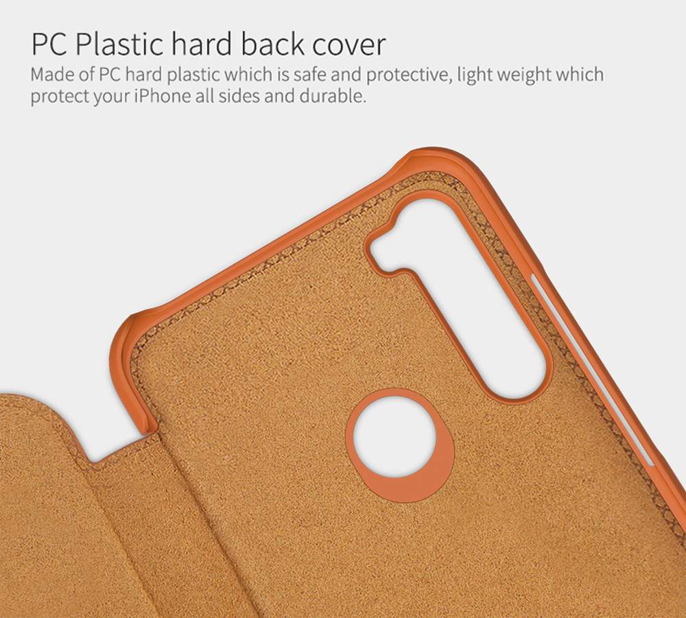 NILLKIN Protective Leather Phone Case For Xiaomi Redmi Note 8 / Redmi Note 8T Smartphone - Brown