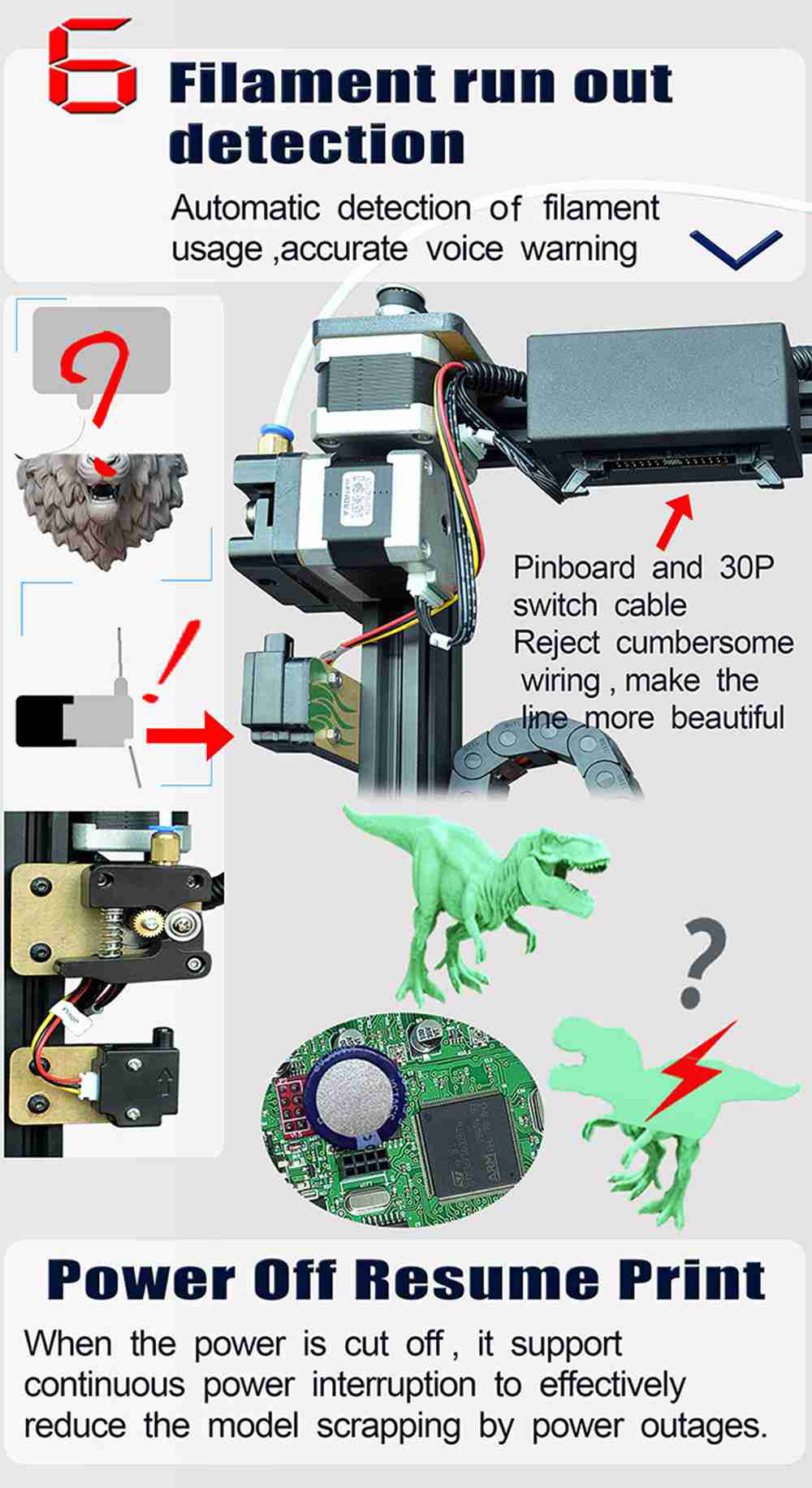 TRONXY X5SA 24V 3D Printer 330 x 330 x 400mm Auto Leveling Filament Sensor Resume Print Function