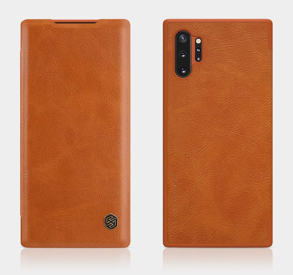 NILLKIN Protective Leather Phone Case For Samsung Galaxy Note 10+ / Note 10+ 5G Smartphone - Red