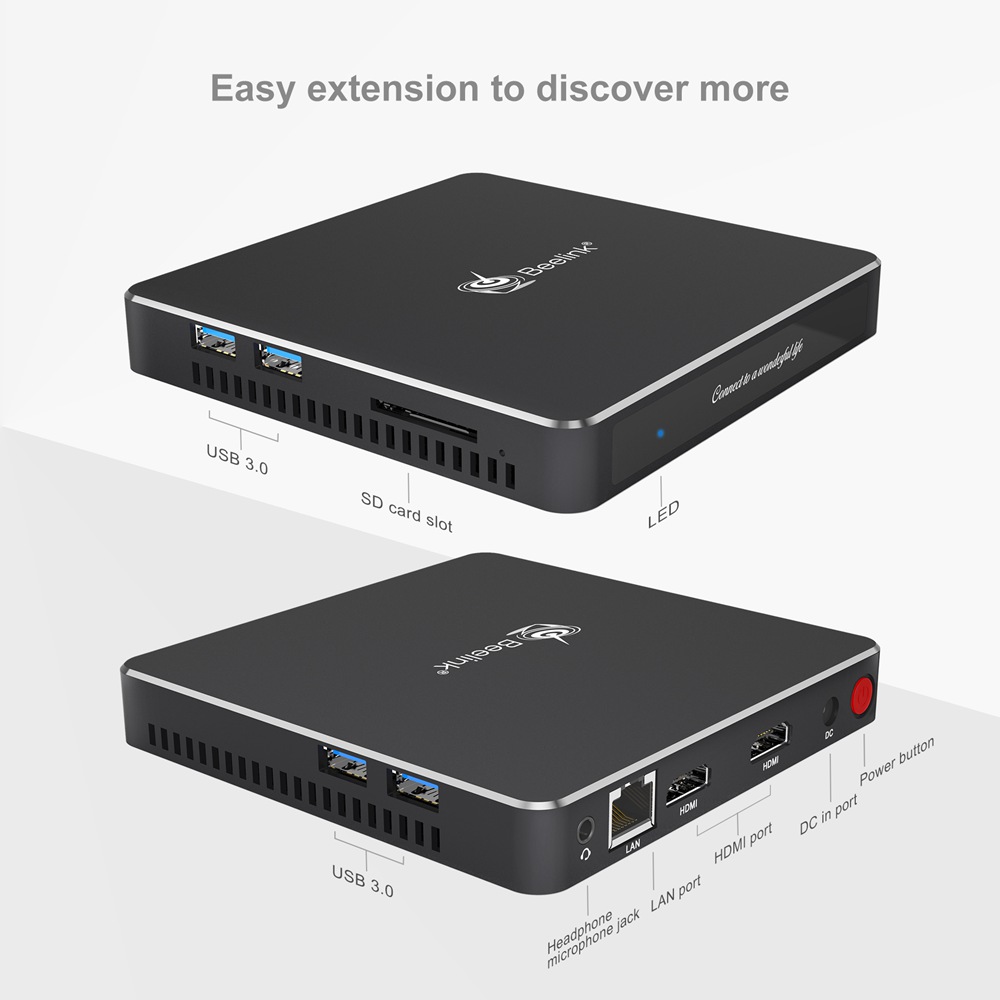 Beelink Gemini T45 Intel Apollo Lake j4205 Windows 10 4K Mini PC 8GB DDR3 512GB SSD 2.4G 5G WiFi Bluetooth HDMI*2