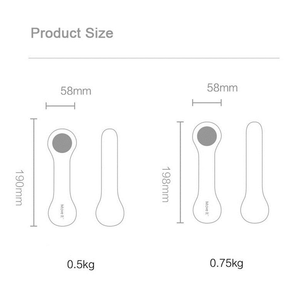 2pcs Move It Beat Smart Dumbbell 0.5KG Portable Mini USB Charging Fitness Equipment From Xiaomi Youpin - Cyan