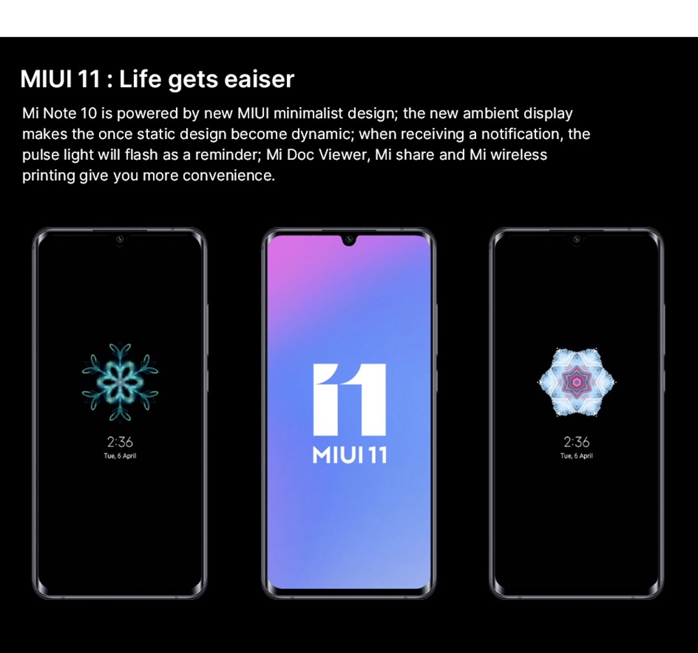 Xiaomi Mi Note 10 6.47 Inch 4G LTE Smartphone Snapdragon 730 6GB 128GB 108.0MP + 12.0M + 20.0MP + 5.0MP + 2.0MP Penta Rear Cameras NFC Fingerprint ID Dual SIM MIUI 11 Global Version - Green