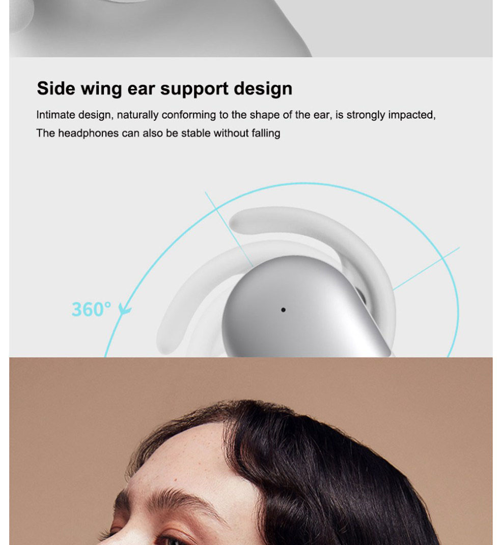 Sanag P5 Bluetooth 5.0 TWS Earbuds Binaural Call Fingertips Control Siri Google Assistant 500mAh Charging Case IP5 with Mic - Rose Gold