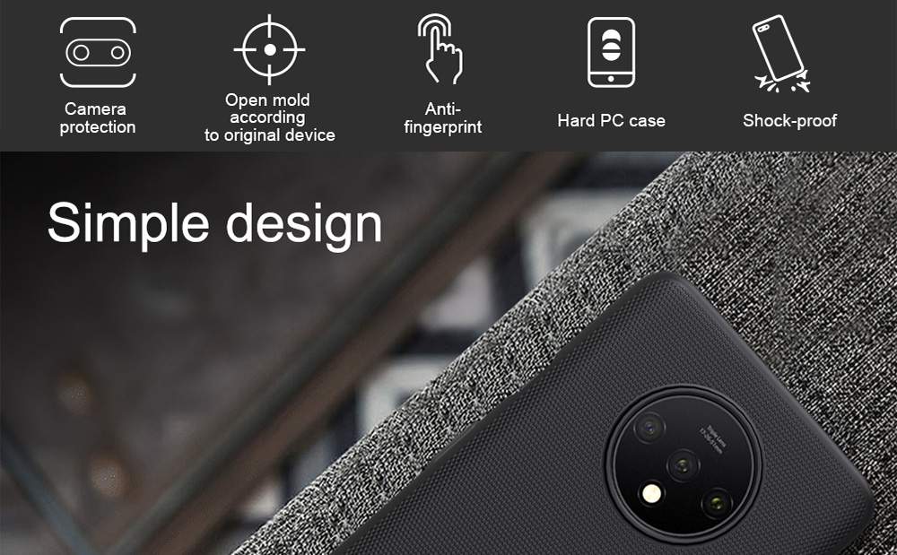 NILLKIN Protective Frosted PC Phone Case For Oneplus 7T Smartphone - Black