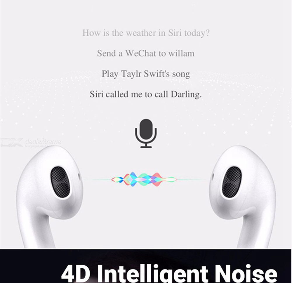 i60 TWS Bluetooth 5.0 Earphone Tap Control Auto Pairing Call Siri 350 mAh Charging Box - White