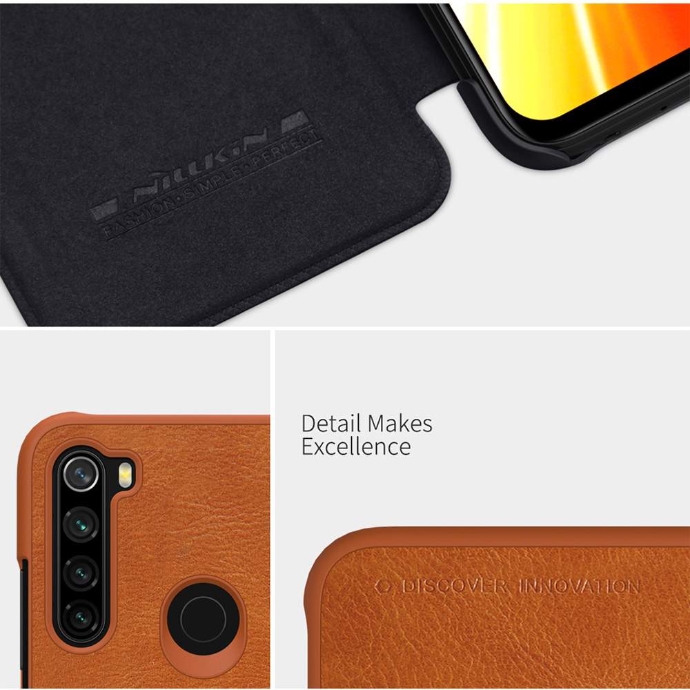 NILLKIN Protective Leather Phone Case For Xiaomi Redmi Note 8 / Redmi Note 8T Smartphone - Brown