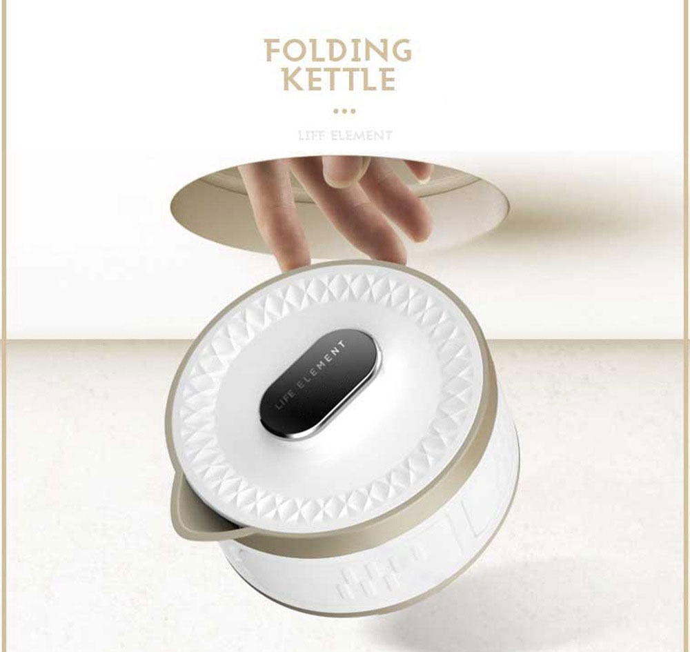 Life Element i25 Electric Folding Kettle 600ML Portable Ultrathin Boil Dry Protection For Travel - khaki