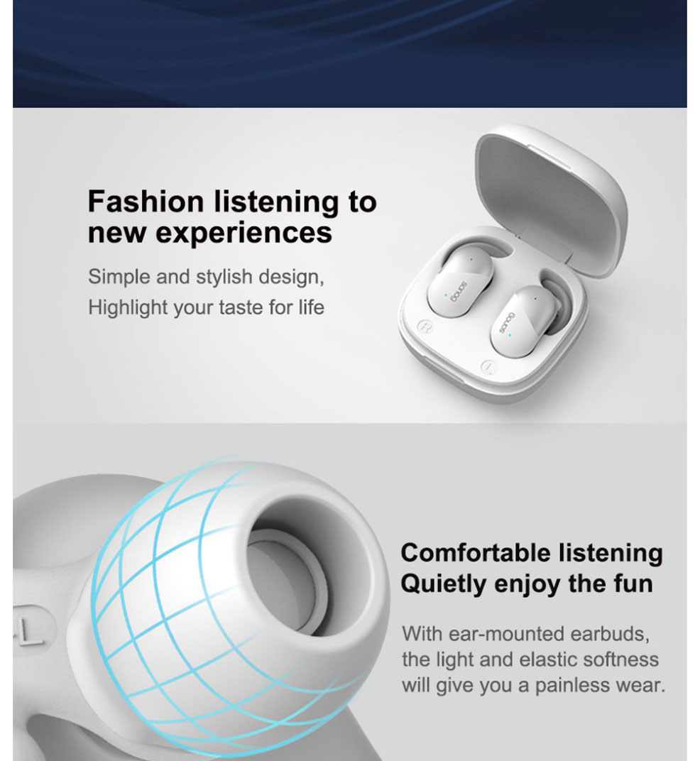 Sanag P5 Bluetooth 5.0 TWS Earbuds Binaural Call Fingertips Control Siri Google Assistant 500mAh Charging Case IP5 with Mic - Rose Gold