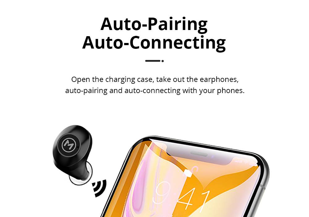 Maxchange P7 Bluetooth 5.0 TWS Earphones HD Binaural Call IPX5 White