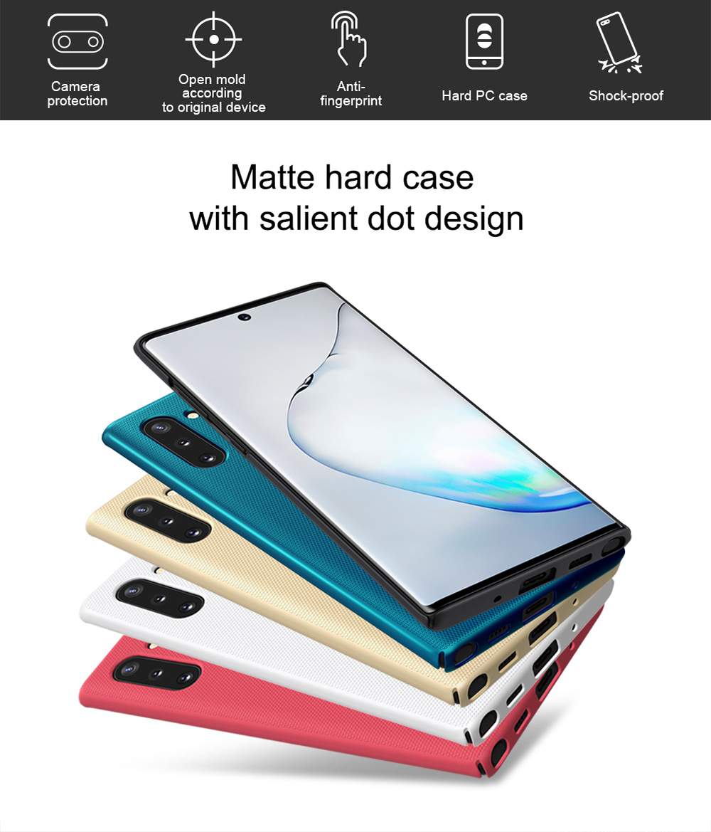 NILLKIN Protective Frosted PC Phone Case For Samsung Galaxy Note 10 / Note 10 5G Smartphone - Blue