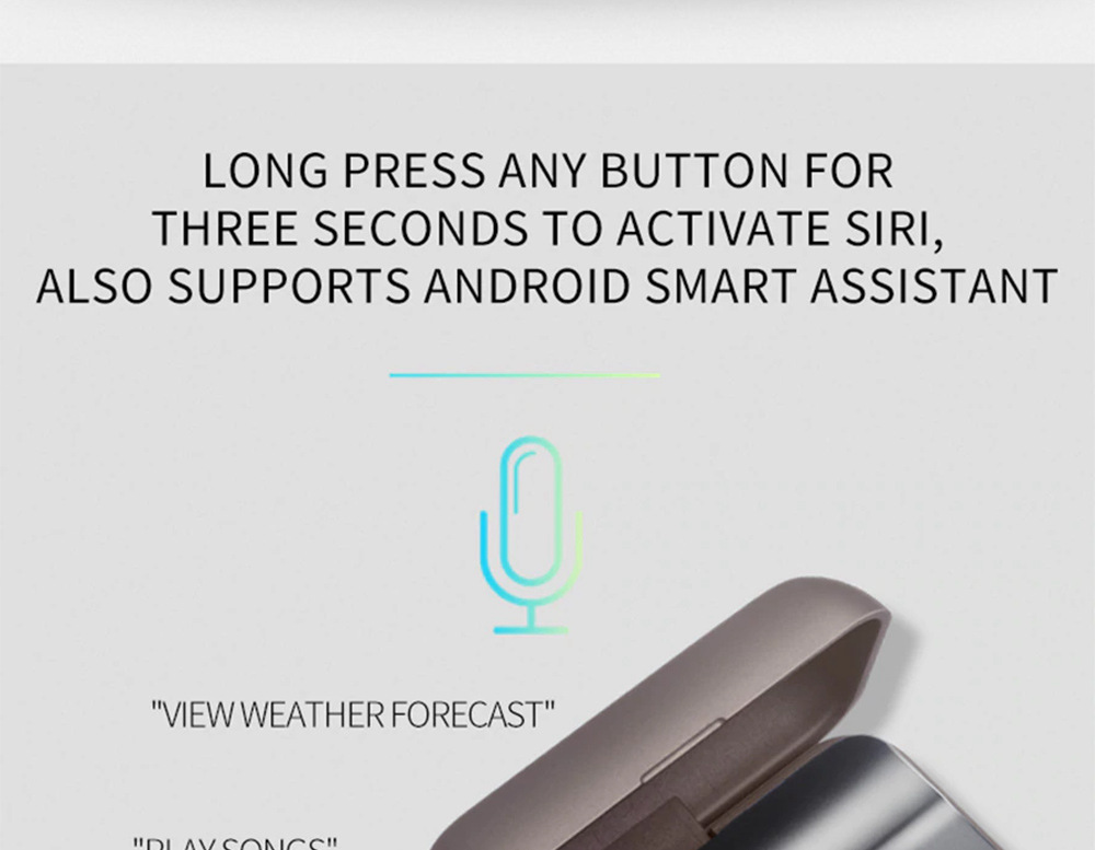 T1 Pro Bluetooth 5.0 TWS Earbuds Unilateral Use 2200mAh Charging Box Siri Binaural Call Titanium Film Drivers IPX6