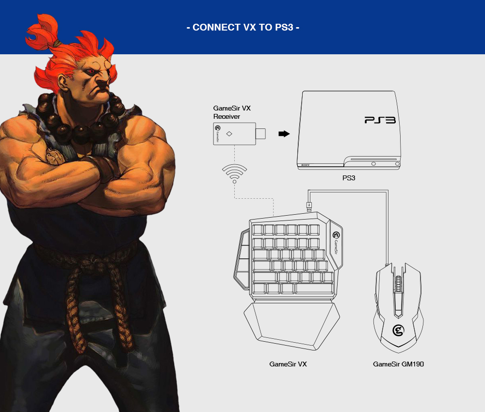 Gamesir Vx E Sports Aimswitch Wireless Keyboard Mouse Combo Black