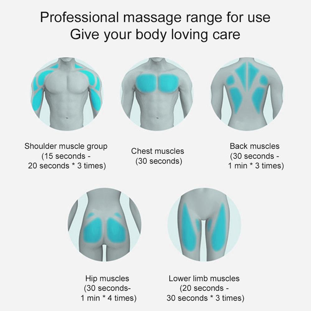 Handheld Electric Fascia Massager Relax Muscle Device Max 3400 RPM Multi-frequency Vibration Design EU Plug - Gray