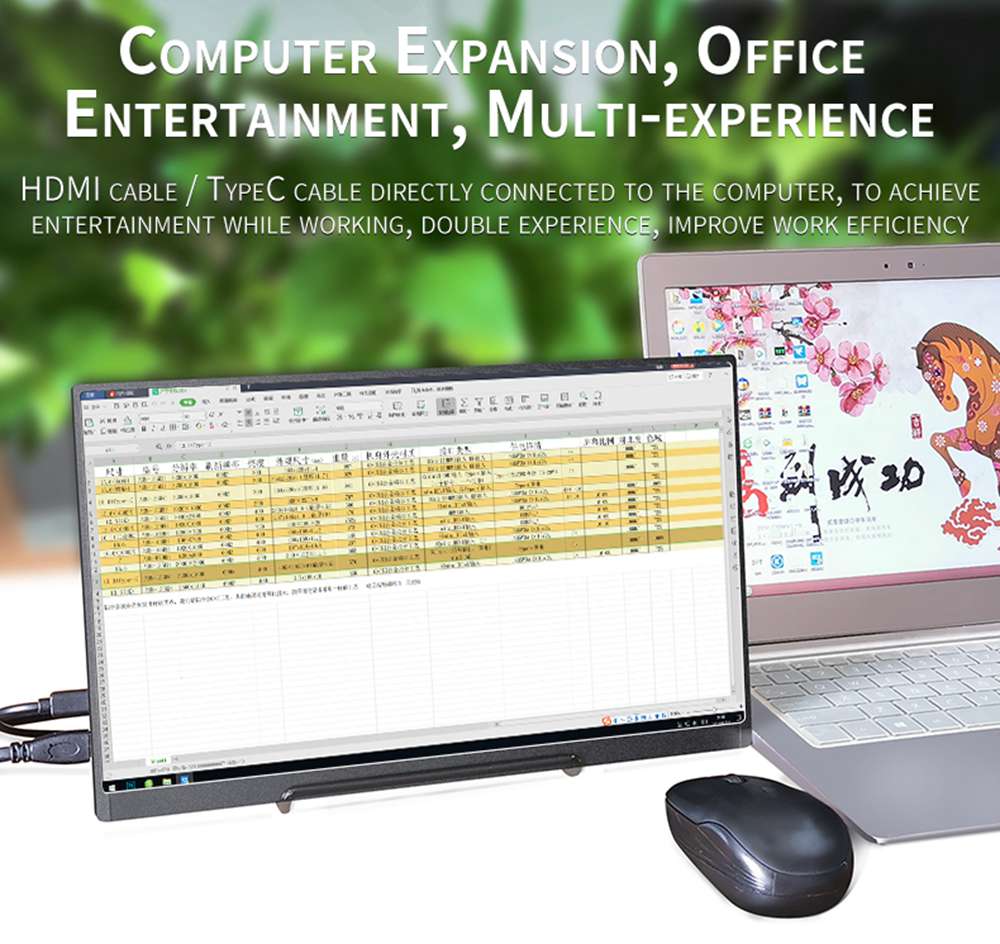 AOSIMAN ASM-133UC Portable Monitor 13.3 Inch 3200*1800 IPS Screen Full Metal Body Type-C+Mini HDMI Dual Port
