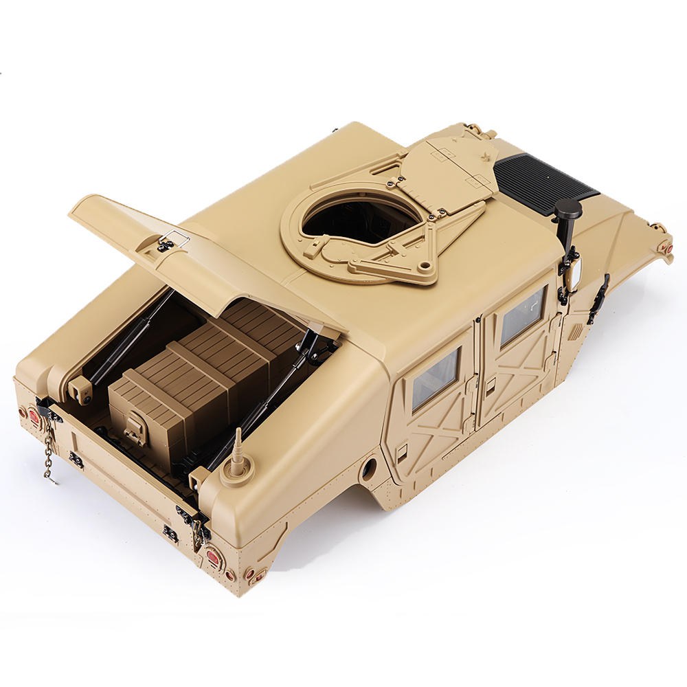 HG P408 1/10 U.S.4X4 Military Vehicle Truck RC Car Spare Parts Body Shell With Decoration Part Sticker - Khaki