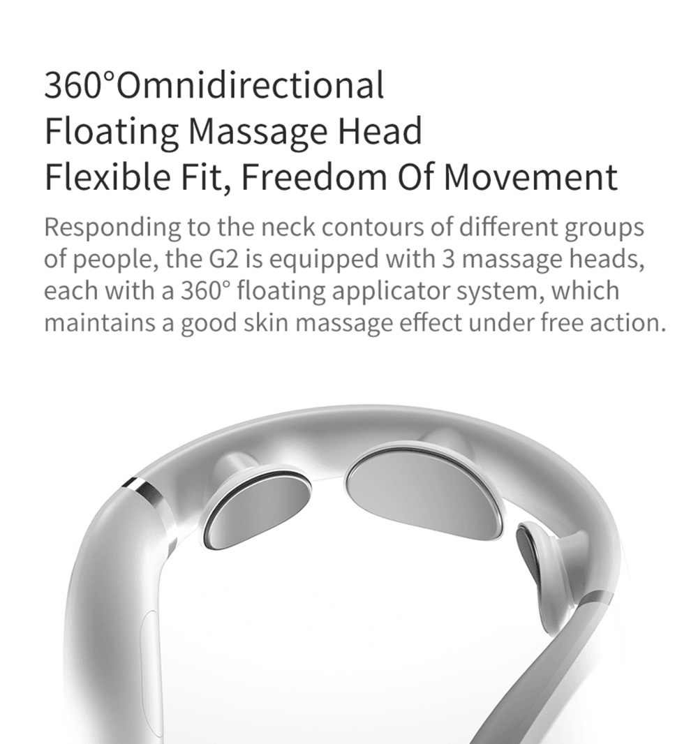 Jeeback G2 L-shaped Neck Massager APP Remote Control 3 Head Infrared Heating Cervical Instrument From Xiaomi Youpin - White