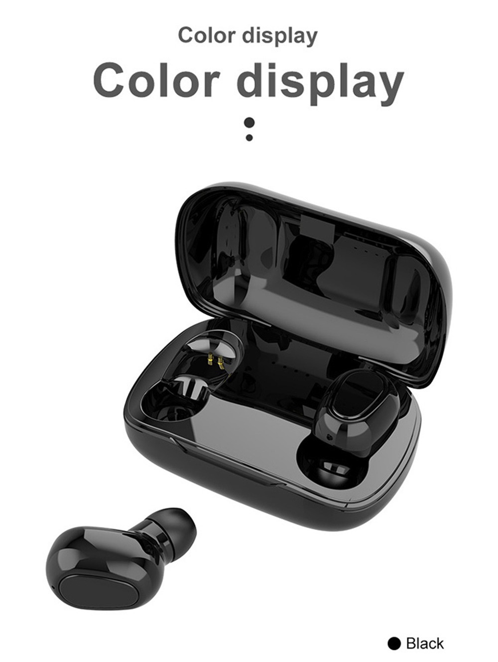 L21 Bluetooth 5.0 TWS Sport Earphones Used Independently 9D Sound Effect Binaural Call 4 Hours Playtime - Black