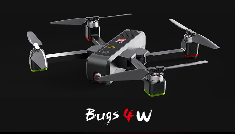 MJX Bugs 4 W B4W 4K 5G WIFI FPV GPS Foldable RC Drone With Ultrasonic Optical Flow Positioning RTF - Two Batteries Bag