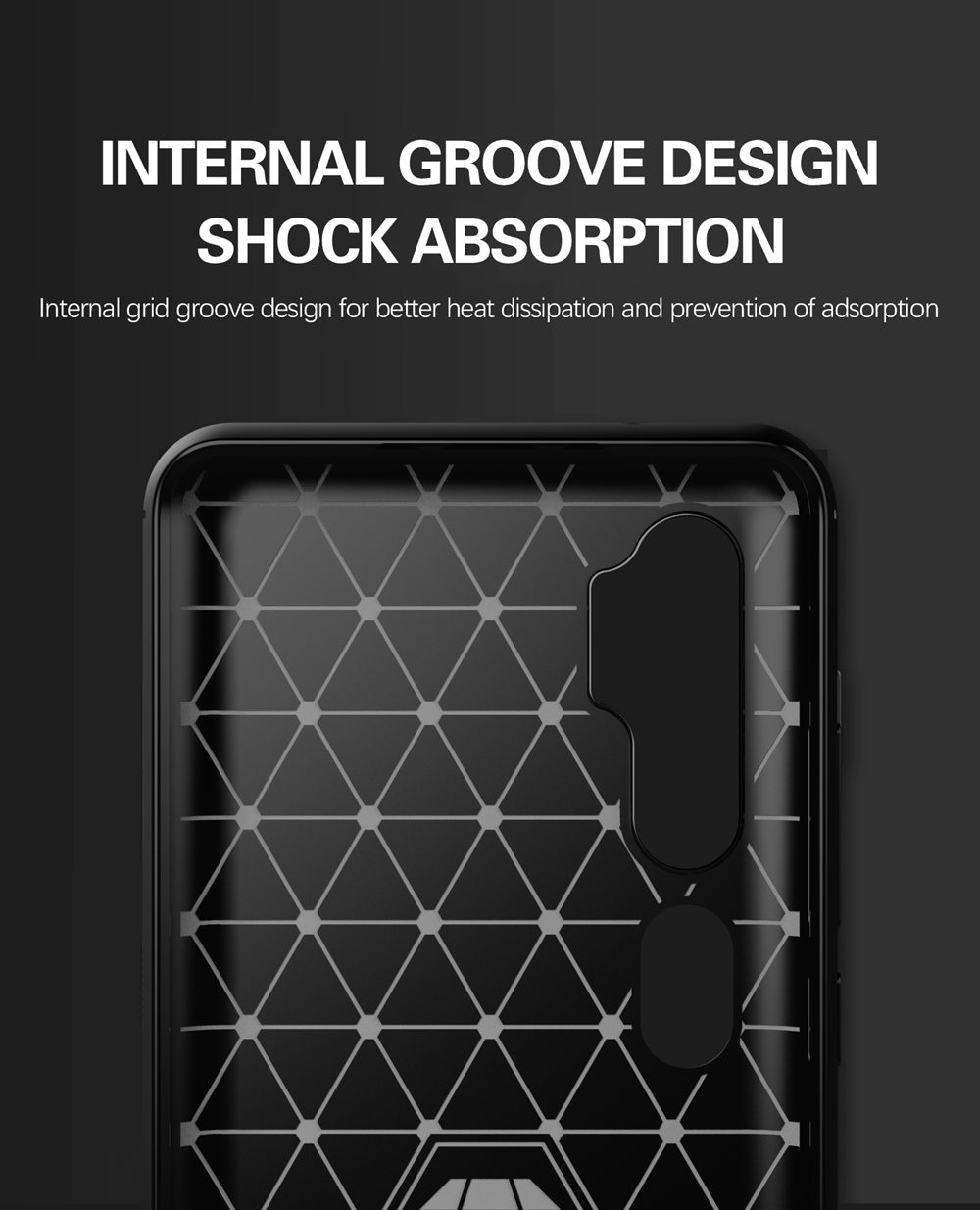 Makibes Carbon Fiber Texture Anti-fall Soft TPU Phone Case For Xiaomi CC9 Pro / Xiaomi Mi Note 10 - Blue