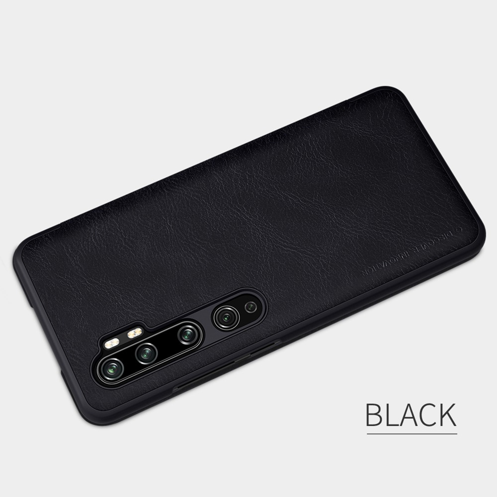 NILLKIN Protective Leather Phone Case For Xiaomi CC9 Pro / Xiaomi Mi Note 10 / Xiaomi Mi Note 10 Pro Smartphone - Black