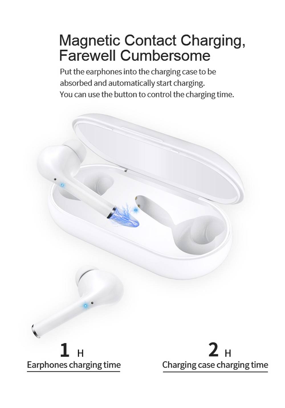 Myinnov MKJM6S Dual Bluetooth 5.0 Earbuds Touch Control About 8 Hours Working Time - Black