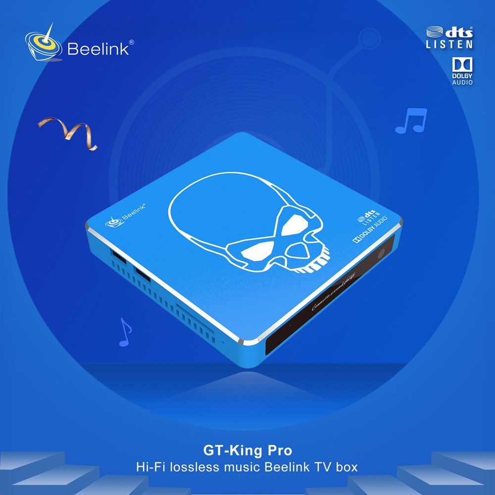 Beelink GT-King Pro Amlogic S922X-H Android 9.0 Hi-Fi Lossless Sound 4K TV Box 4GB/64GB ROM Dolby DTS Google Assistant Voice Remote Control Bluetooth 2.4G/5.8G WiFi 1000M LAN USB3.0