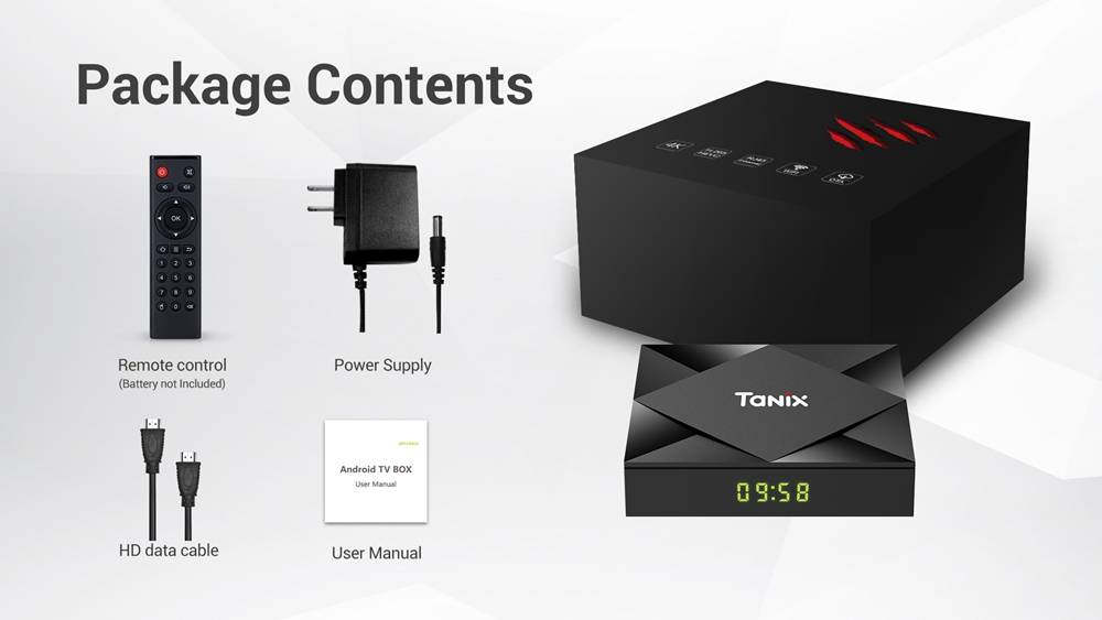 TANIX TX6S Allwinner H616 Android 10.0 TV Box 2GB/16GB 2.4G+5.8G WiFi LAN Bluetooth TF Card Slot USB 2.0x3