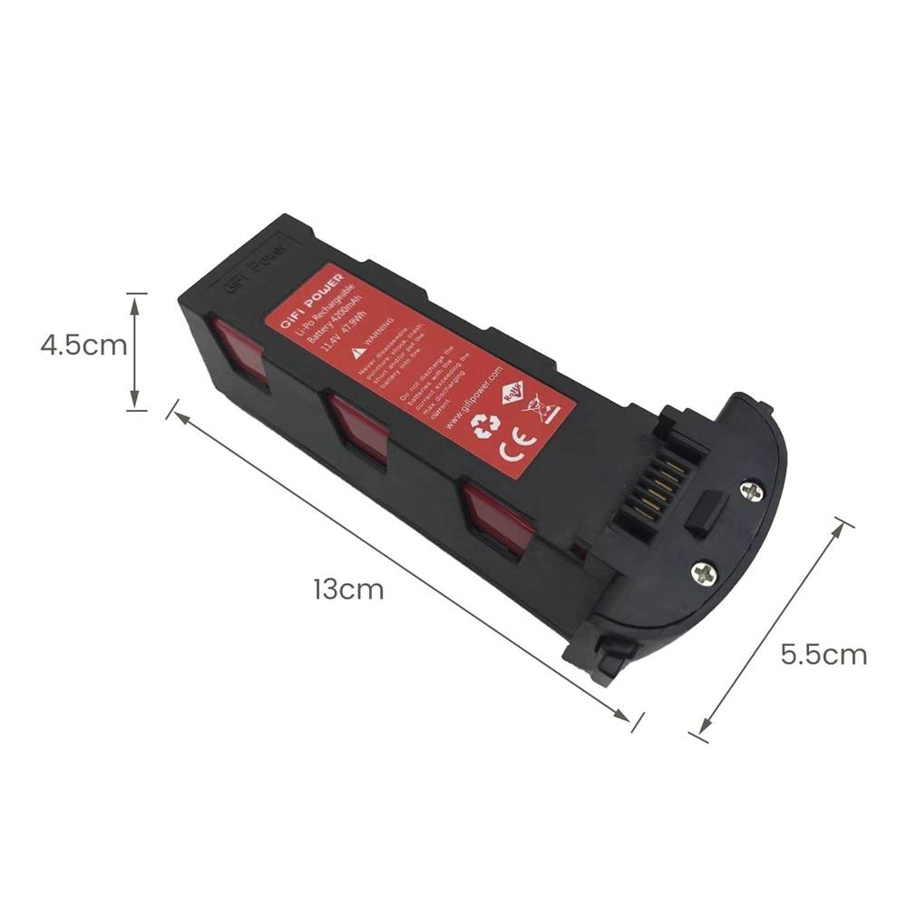 Upgraded RC Aircraft Drone Spare Parts 3S 11.4V 4200mAh 47.8Wh Intelligent Flight Battery For Hubsan ZINO Pro - Black