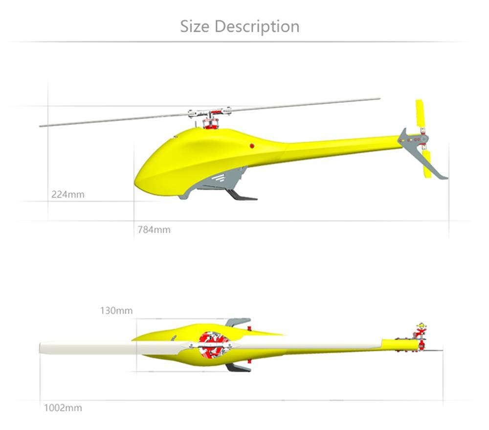 ALZRC Devil 380 FAST FBL 380mm Fiber Blades 6CH 3D Flying RC Helicopter Super Combo Version - Yellow