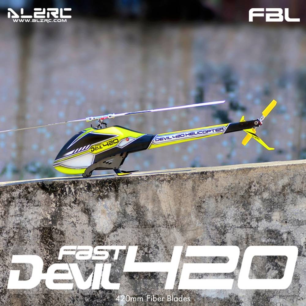 ALZRC Devil 420 FAST FBL 420mm Fiber Blades 3D Flying RC Helicopter Kit - Yellow
