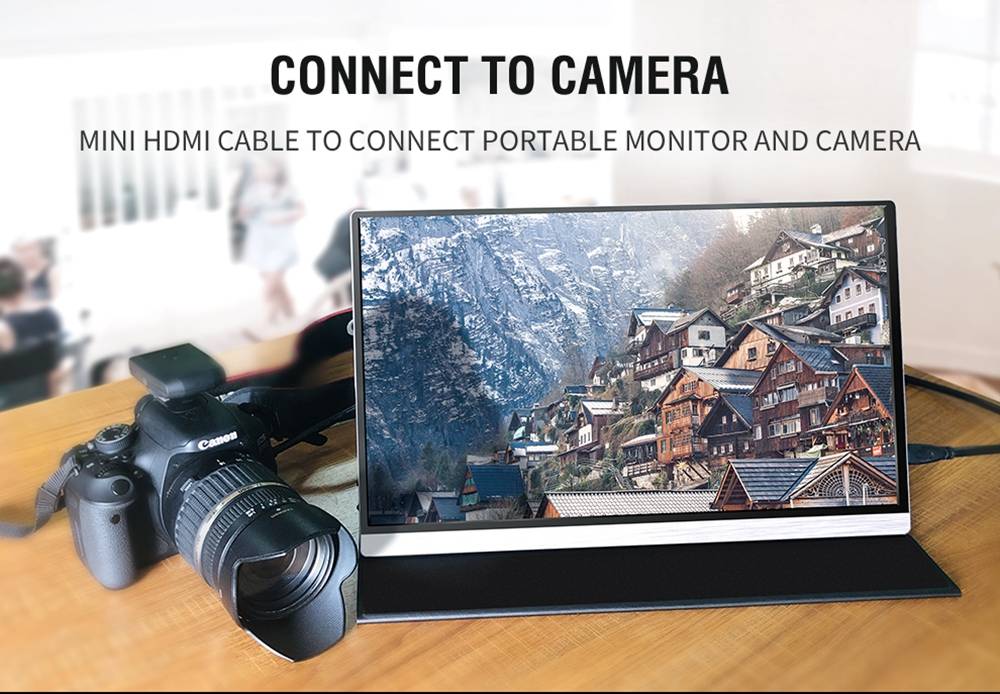 AOSIMAN ASM-156FC Portable Monitor 15.6 Inch IPS HDR Touch Screen 3840*2160 Resolution Full Metal Body Type-C+Mini HDMI Dual Port - Black