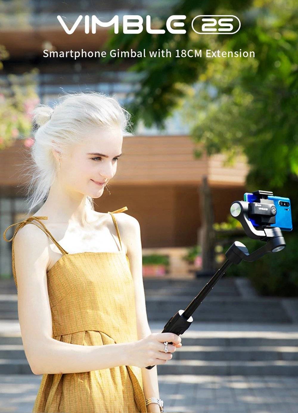 Feiyu Tech Vimble 2S Telescopic Smartphone Action Camera 3Axis Vlog Handheld Stabilizer Gimbal