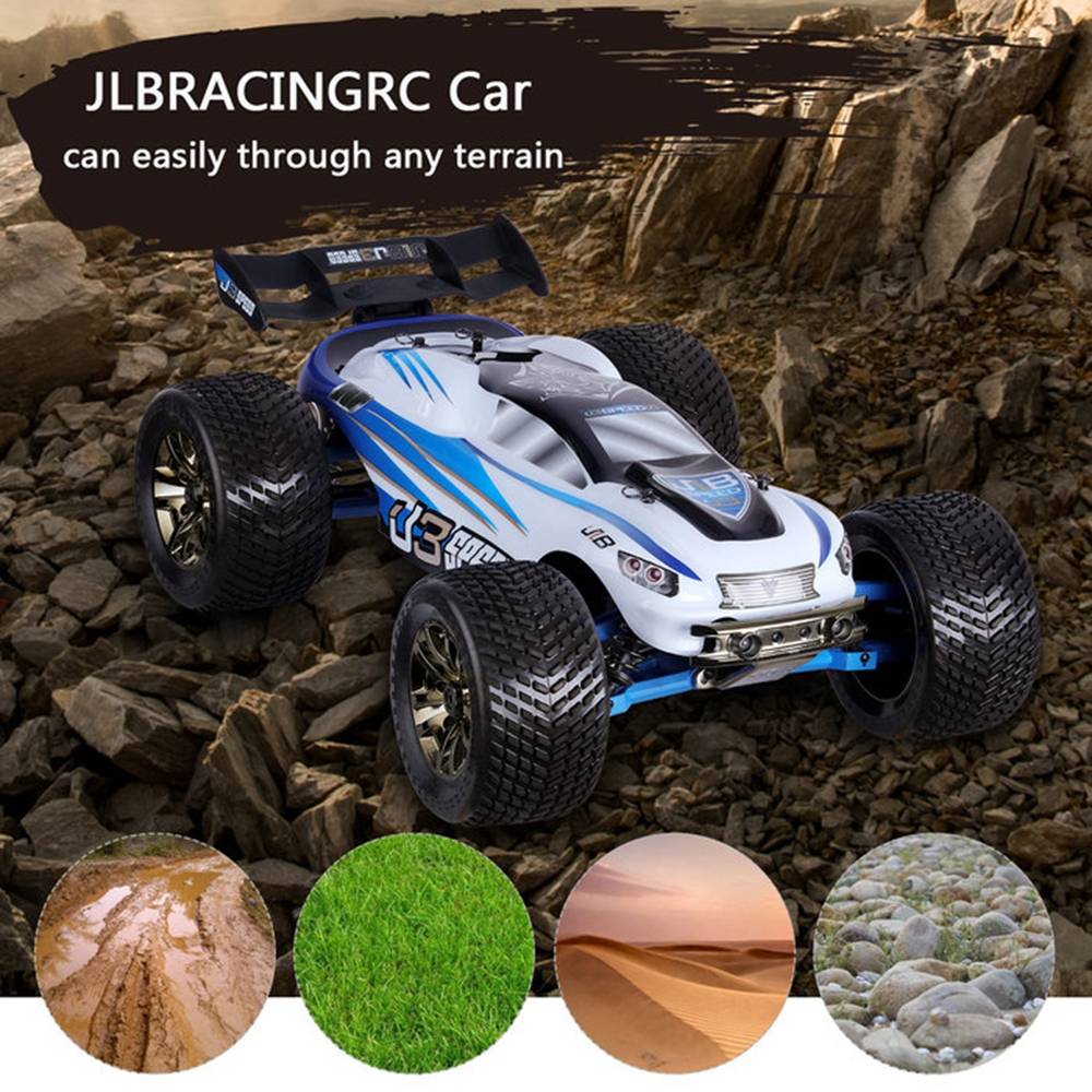 JLB Racing J3SPEED 1:10 2.4G 4WD Brushless 120A Waterproof Off-road Monster Truck Vehicles RC Car RTR - White