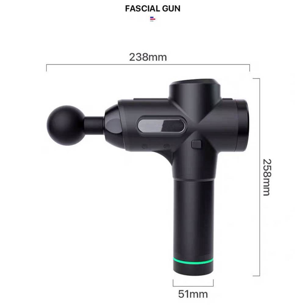 MG-011 Electric Fascia Gun Deep Tissue Muscle Massage Device Professional Body Relaxation Massager US Plug - Black