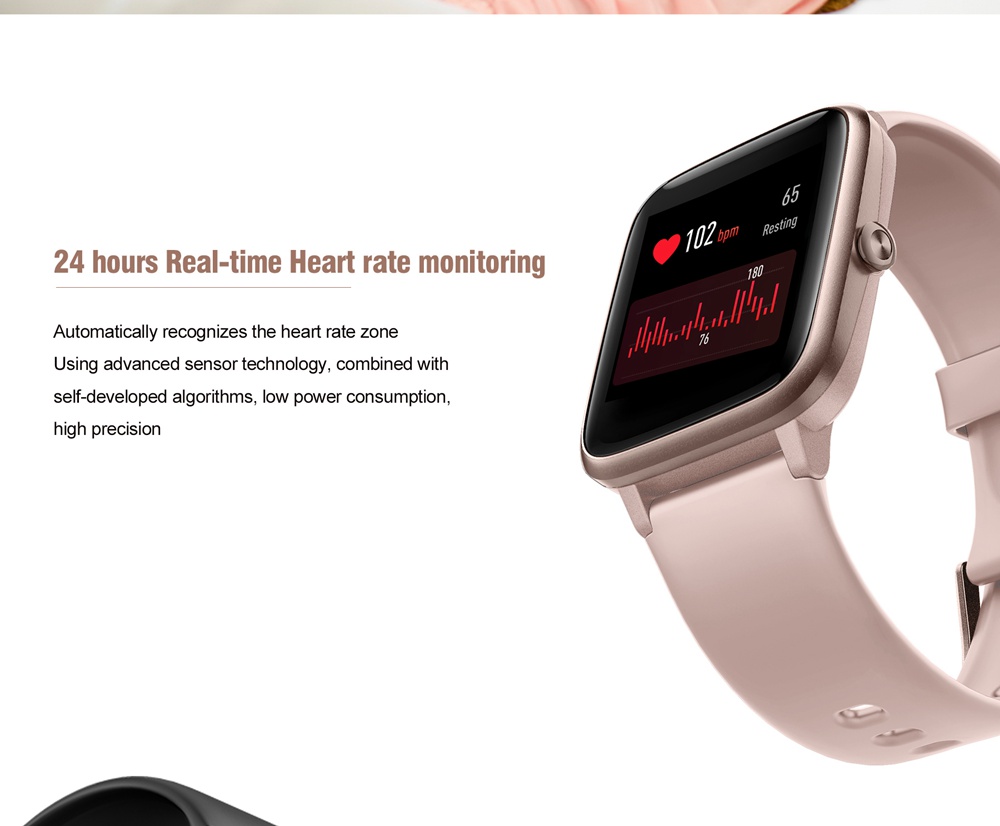 Makibes ID205L 1.3 Inch Smartwatch IP68 Waterproof Heart Rate Sleep Monitor Stopwatch - Black