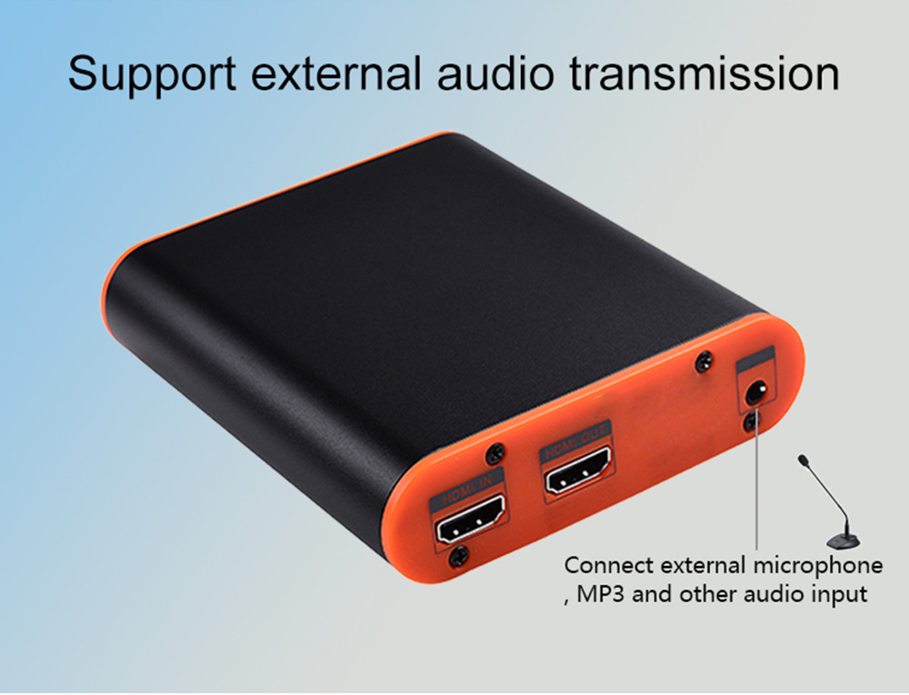 Measy OPT882-KVM 20km Optical Fiber Extender 1080P HD Analog Audio Video Transmitter Receiver EU Plug - Black / Orange