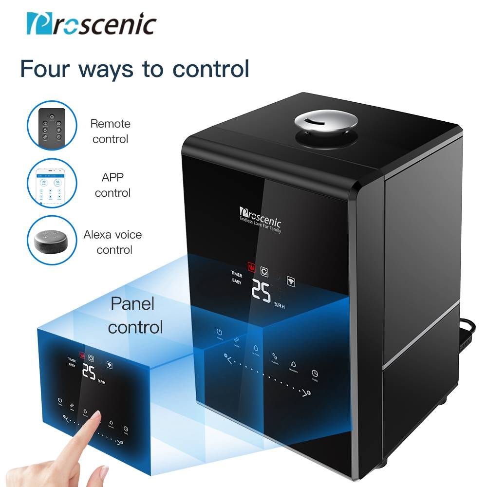 Proscenic 807C Humidifier 5.5L App Control Alexa Voice Control Adjustable 7 Modes Aromatherapy Machine - Black