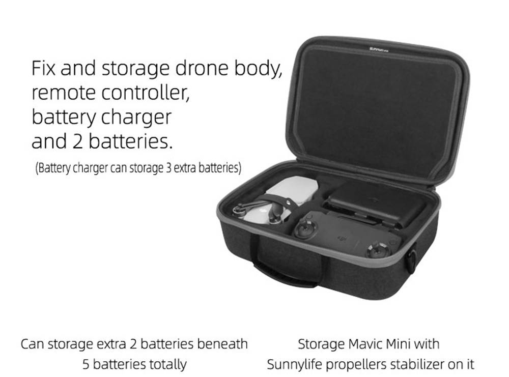 Sunnylife RC Aircraft Drone Expansion Spare Parts Multifunction Portable Shoulder Bag For DJI Mavic MINI - Gray