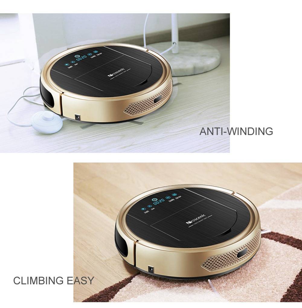 Proscenic 790T Robot Vacuum Cleaner 1200Pa Strong Suction Alexa and App Control 3-in-1 Vacuum Cleaner - Golden