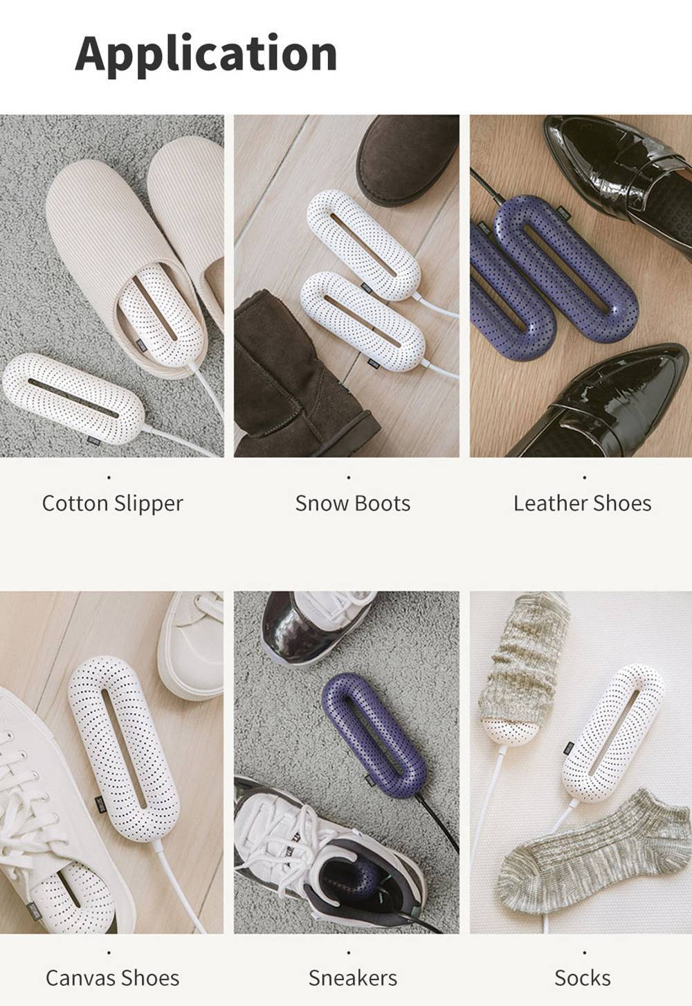 Sothing Shoe Dryer Portable Household Electric Disinfection Shoes Dryer UV Drying Deodorization Standard Edition Purple